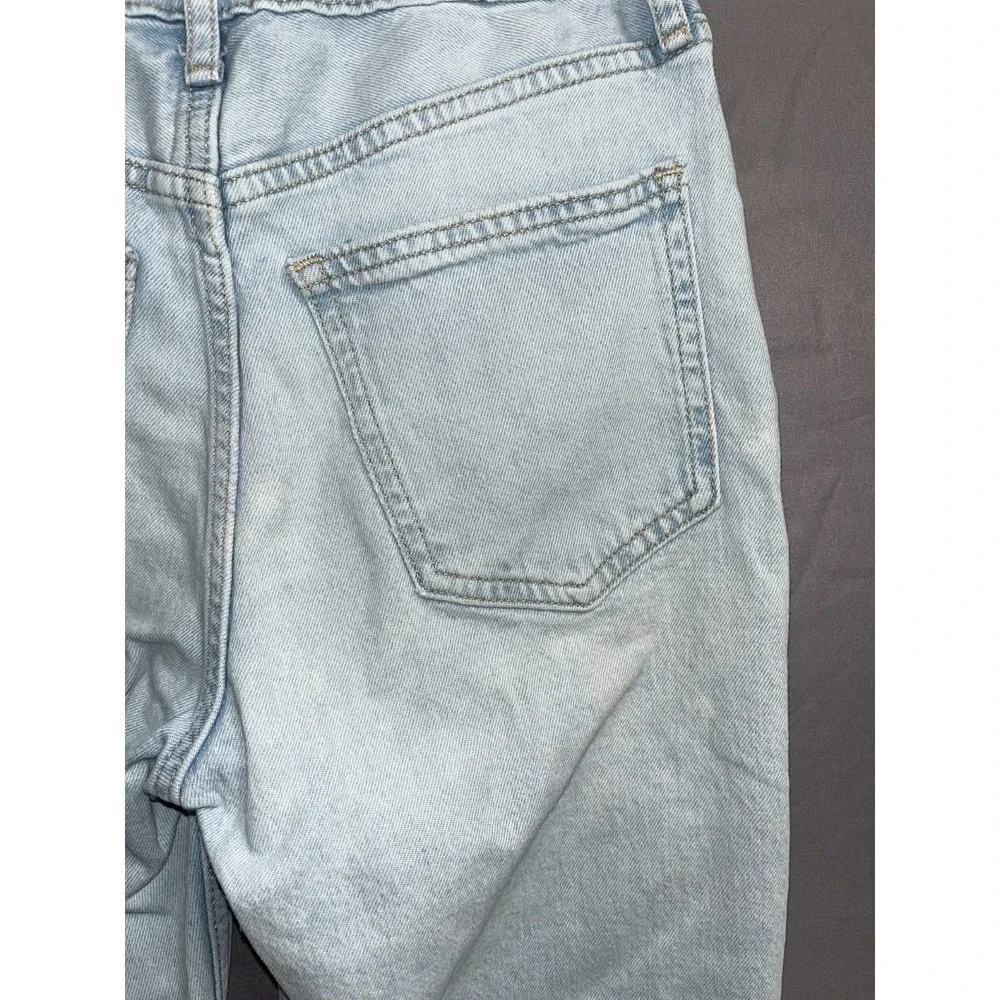 Gap‎ Denim Mom Jeans Girls 12 Blue Light Wash Skinny Leg Distressed Outdoor